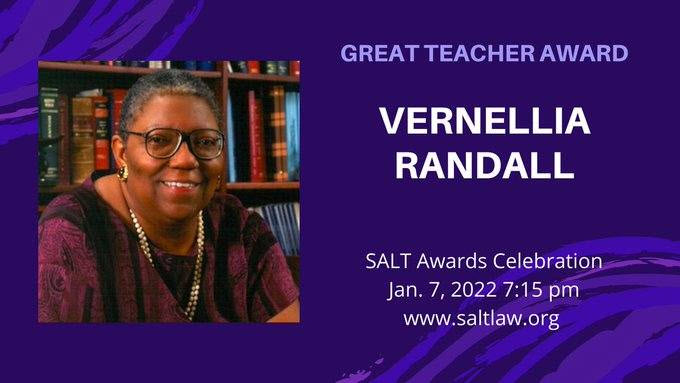 2022 Great Teacher Award: Prof. Vernellia Randall