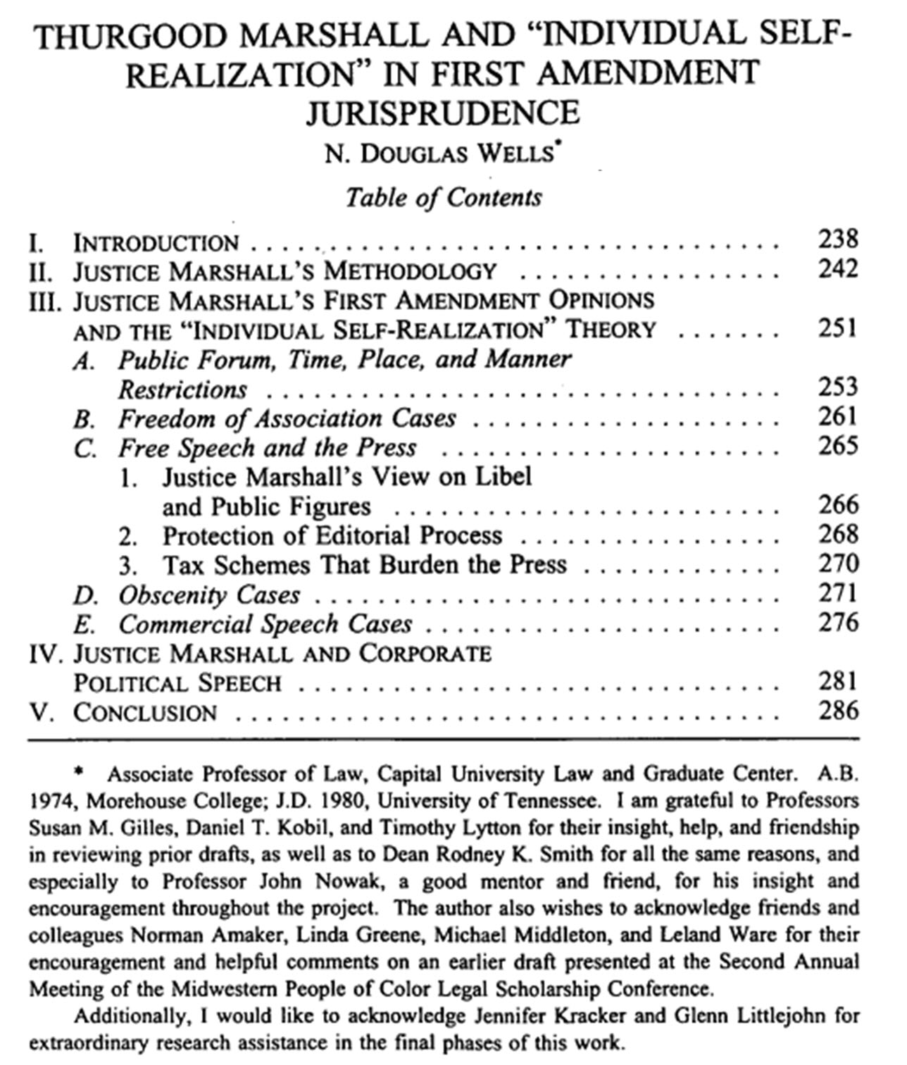 NDouglassWells Table of Content